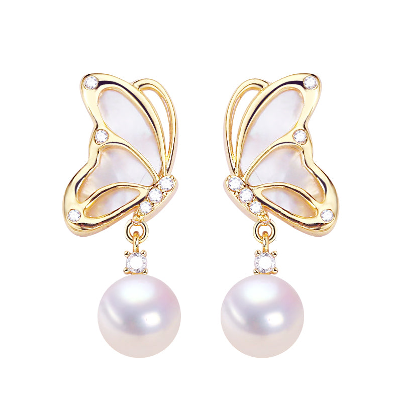 Handmade Natural Freshwater Pearl Earrings.