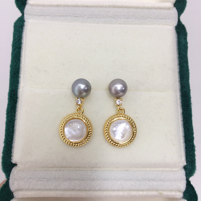 Handmade Natural Freshwater Pearl Earrings.