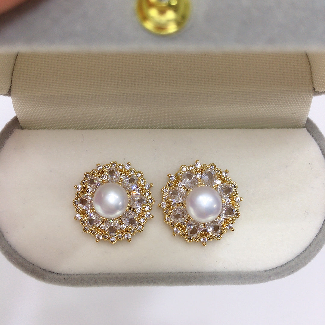 Handmade Natural Freshwater Pearl Earrings.