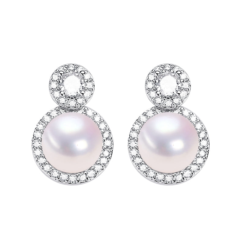 Natural Freshwater Pearl Earrings.