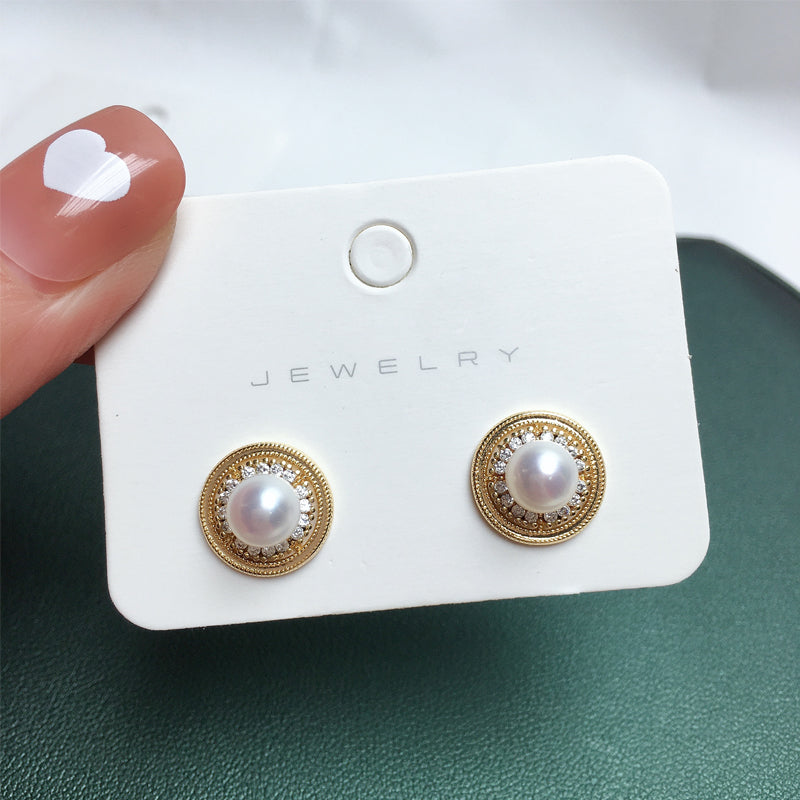 Handmade Natural Freshwater Pearl Earrings.