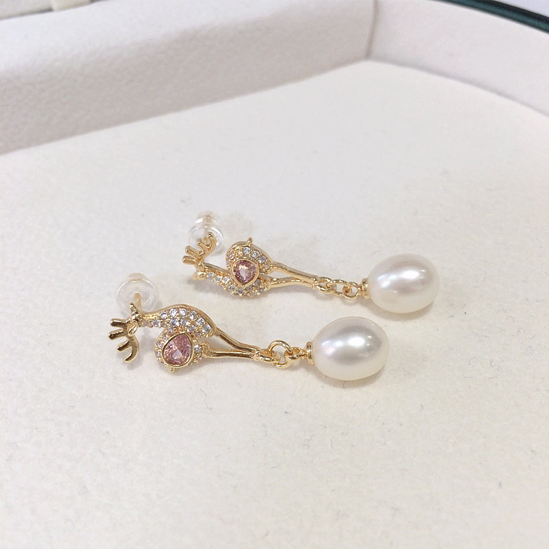 Handmade Natural Freshwater Pearl Earrings.