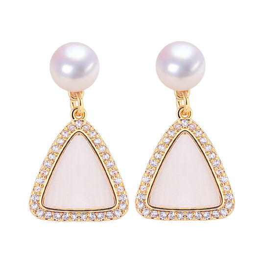 Handmade Natural Freshwater Pearl Earrings.