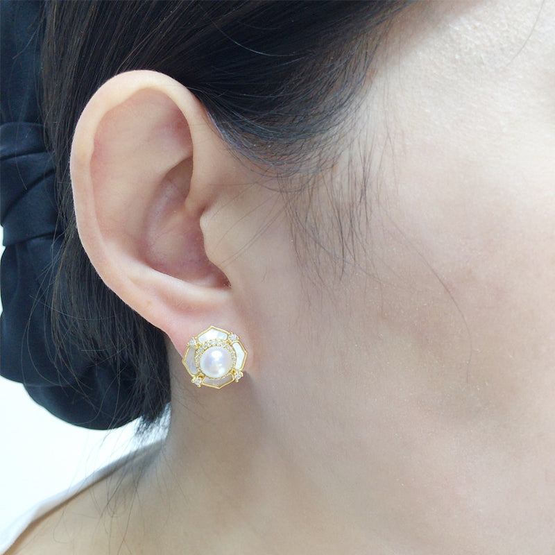 Handmade Natural Freshwater Pearl Earrings.