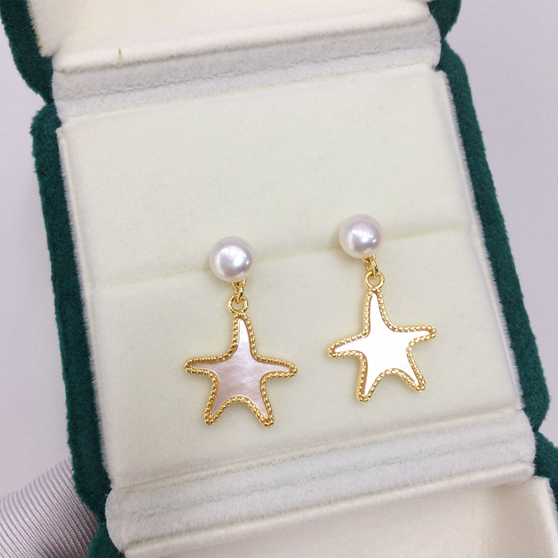 Handmade Natural Freshwater Pearl Earrings.