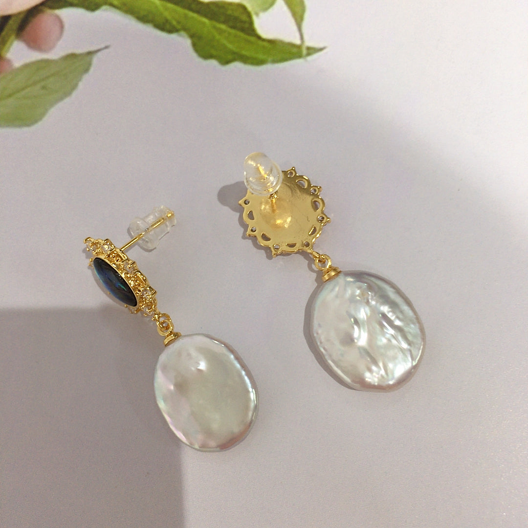 Handmade Natural Freshwater Pearl Earrings.