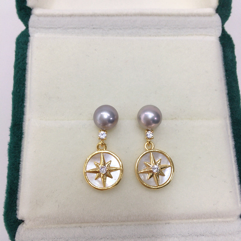 Handmade Natural Freshwater Pearl Earrings.