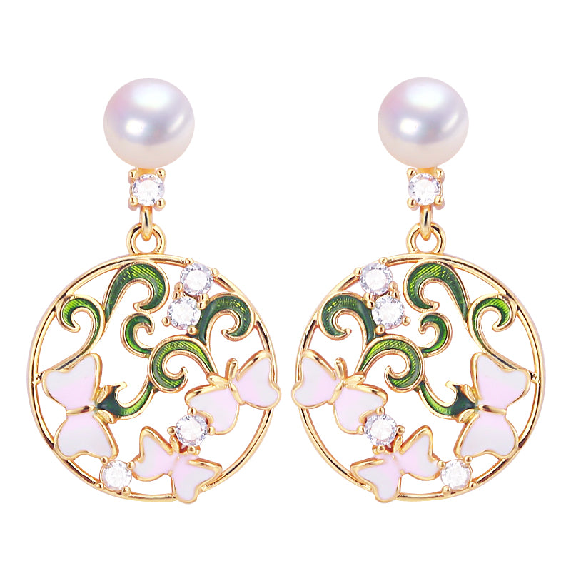 Handmade Natural Freshwater Pearl Earrings.