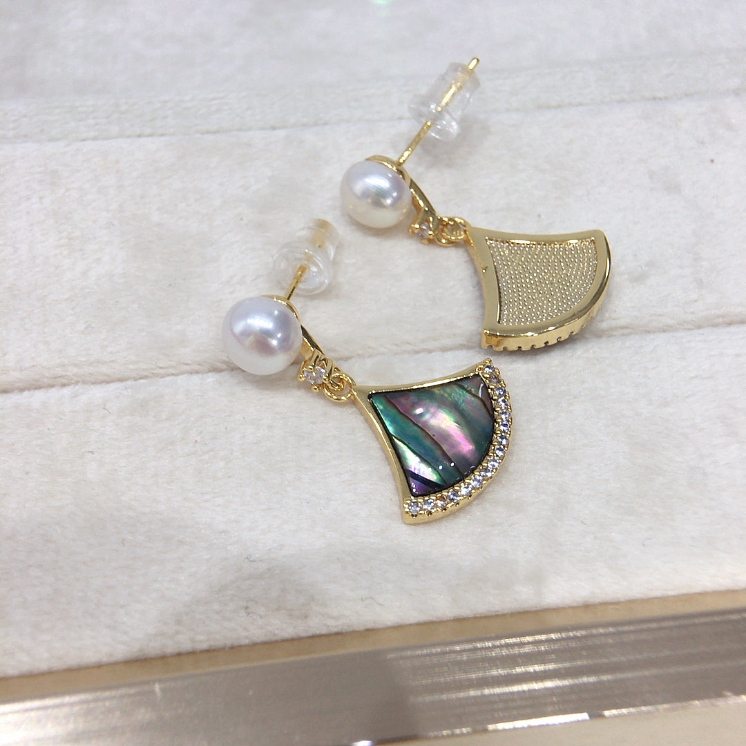 Handmade Natural Freshwater Pearl Earrings.