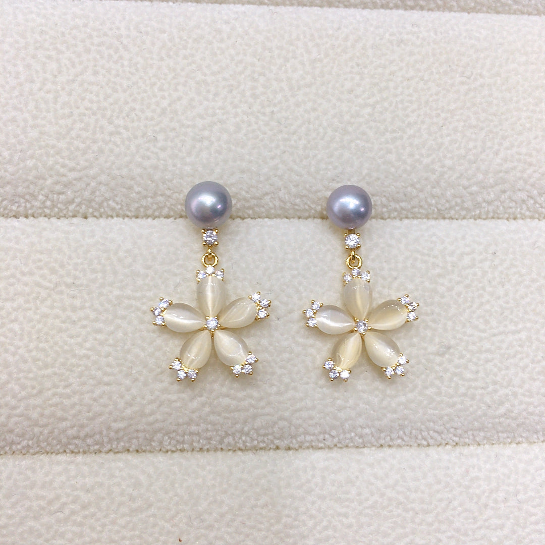 Handmade Natural Freshwater Pearl Earrings.