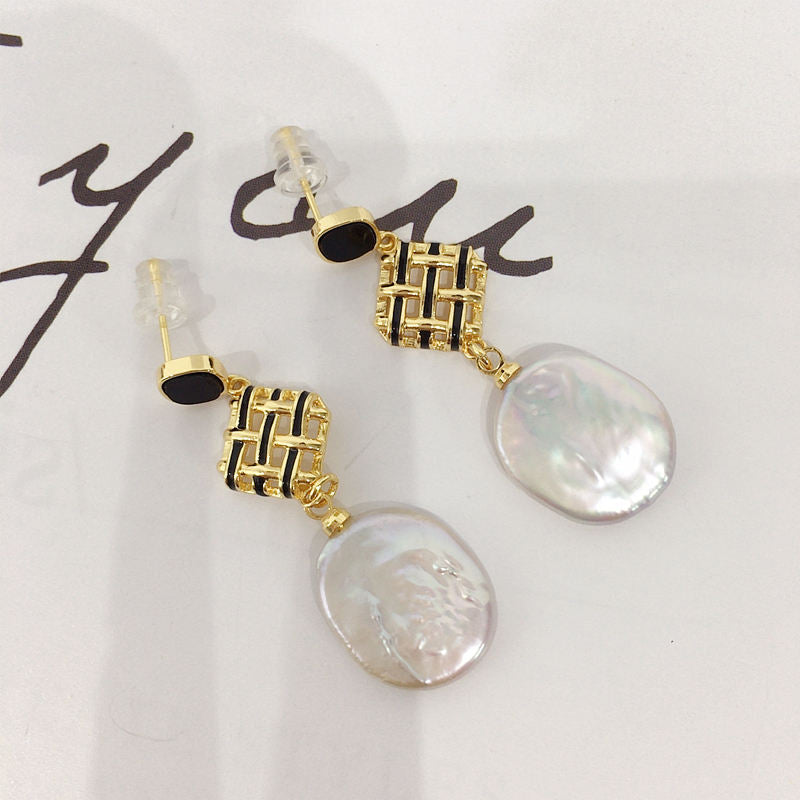 Handmade Natural Freshwater Pearl Earrings.