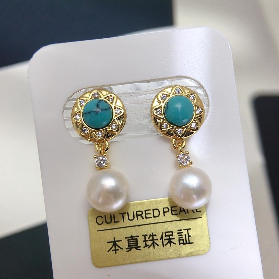 Handmade Natural Freshwater Pearl Earrings.