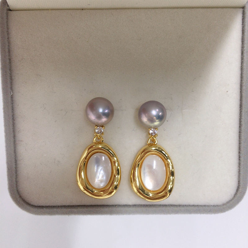 Handmade Natural Freshwater Pearl Earrings.