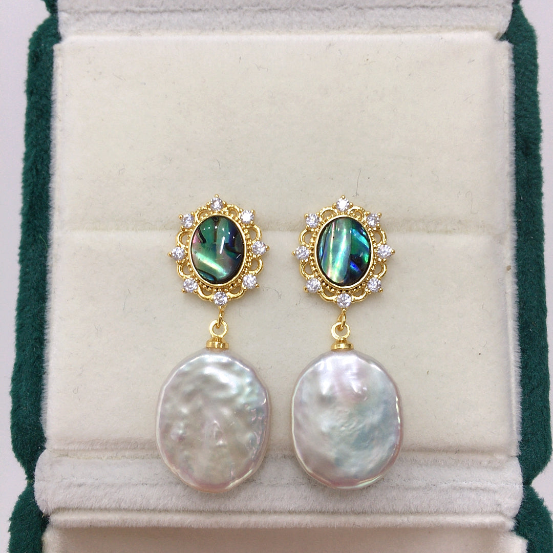Handmade Natural Freshwater Pearl Earrings.
