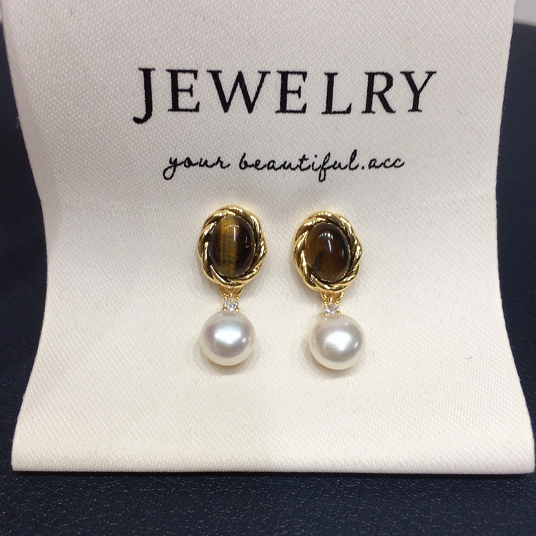 Handmade Natural Freshwater Pearl Earrings.