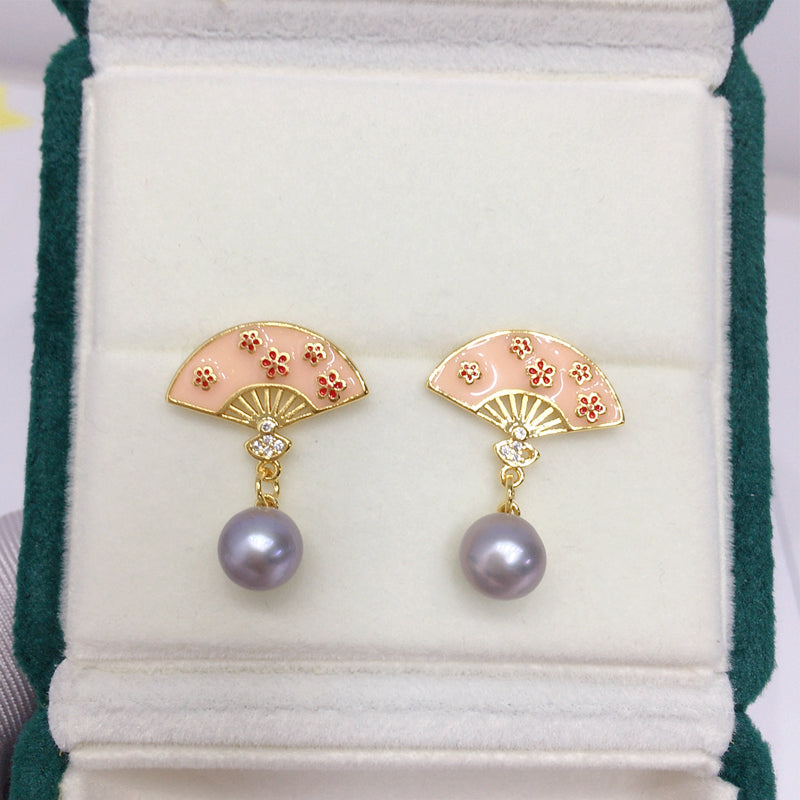 Handmade Natural Freshwater Pearl Earrings.