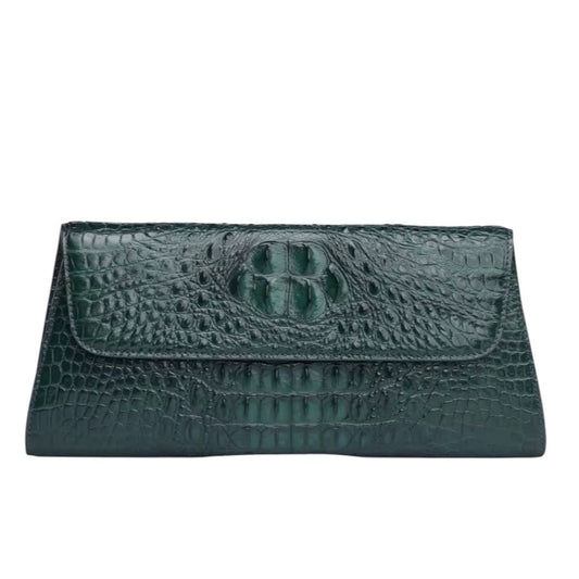 Red & Green Crocodile Leather Purse – Handmade in Italy | Noiyan
