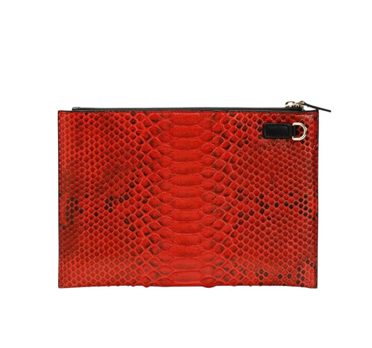 Red Snake Skin Leather Wallet – Unisex, Handmade in Italy | Noiyan